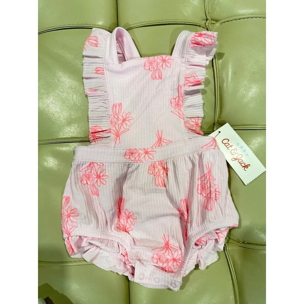3 pc Cat & Jack Baby girl summer rompers 6-9 mos